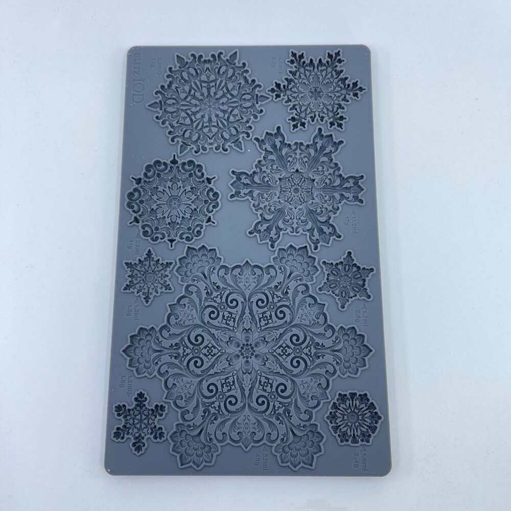 iod iron orchid designs "blitz" silicone mould snowflakes holidays christmas